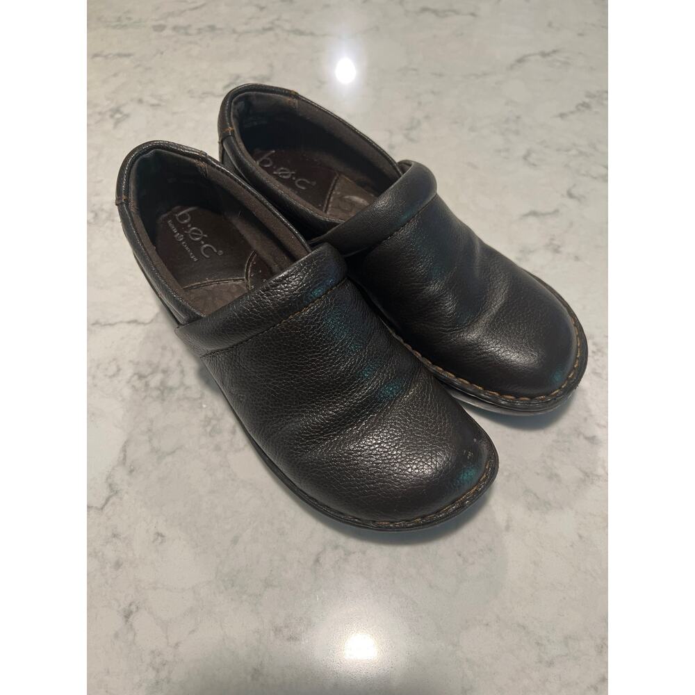 Boc‎ Women’s Leather Slip On Comfort Casual Work Nurse Clog Shoes Size 7 Brown